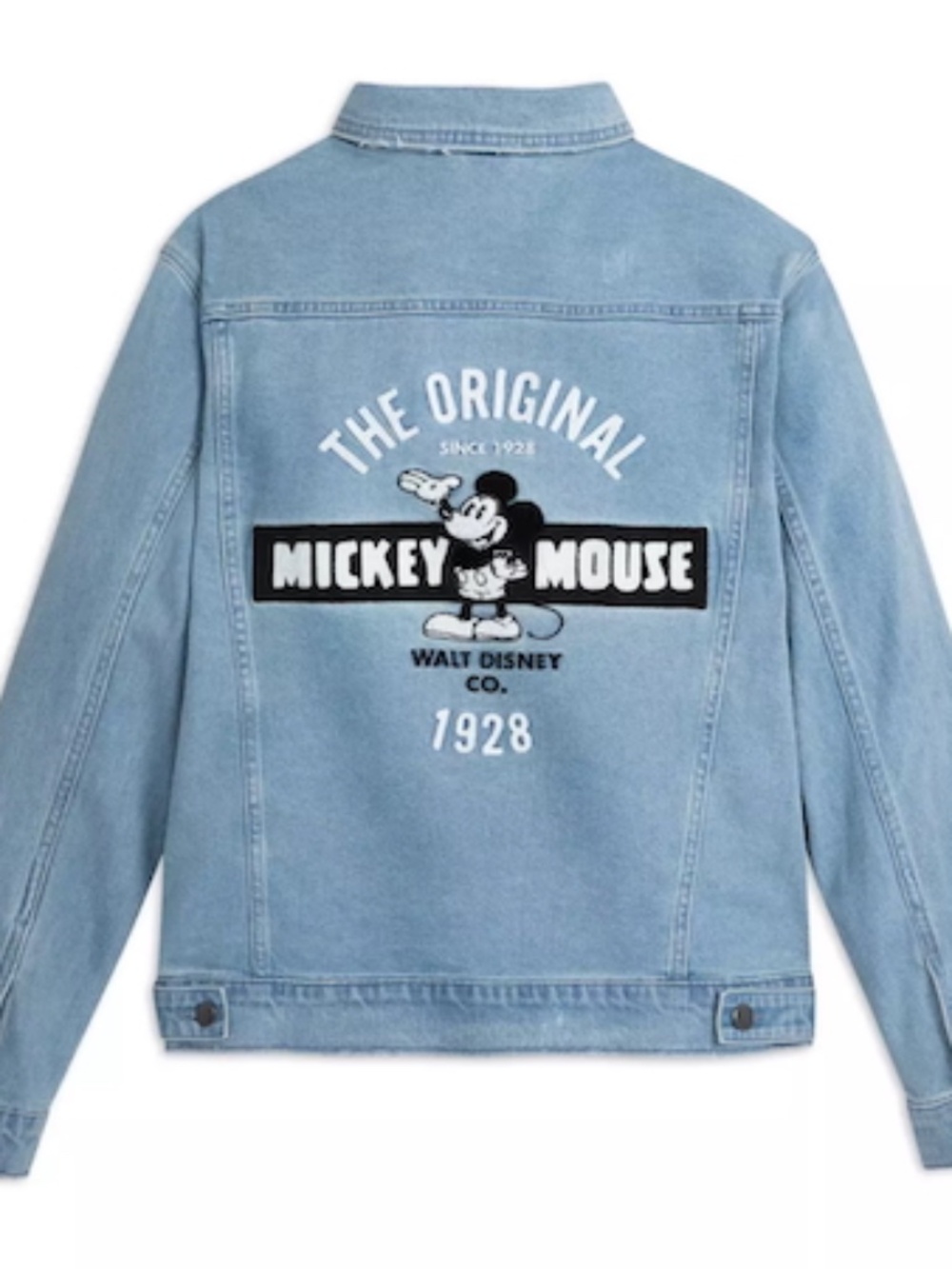 NWT Walt Disney Company Denim Mickey Mouse Jacket, Chenille Applique'-  Size L